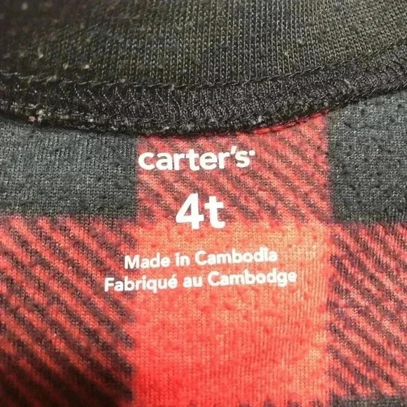 Carters Footed Onesie Red  & Black Fleece Size 4T - Picture 16 of 16